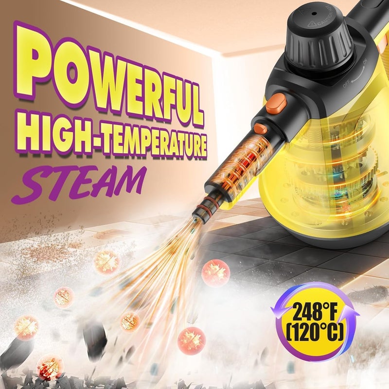 STMWORLD Steam Cleaner, Deep Cleaning Steam Cleaner for Home, 1200W Handheld Steam Cleaner with 10 Tools, Natural Steamer for Cleaning, Handheld Steamer for Bathrooms, Kitchens, Windows, Shower, Grout,Tile,Car - Image 3
